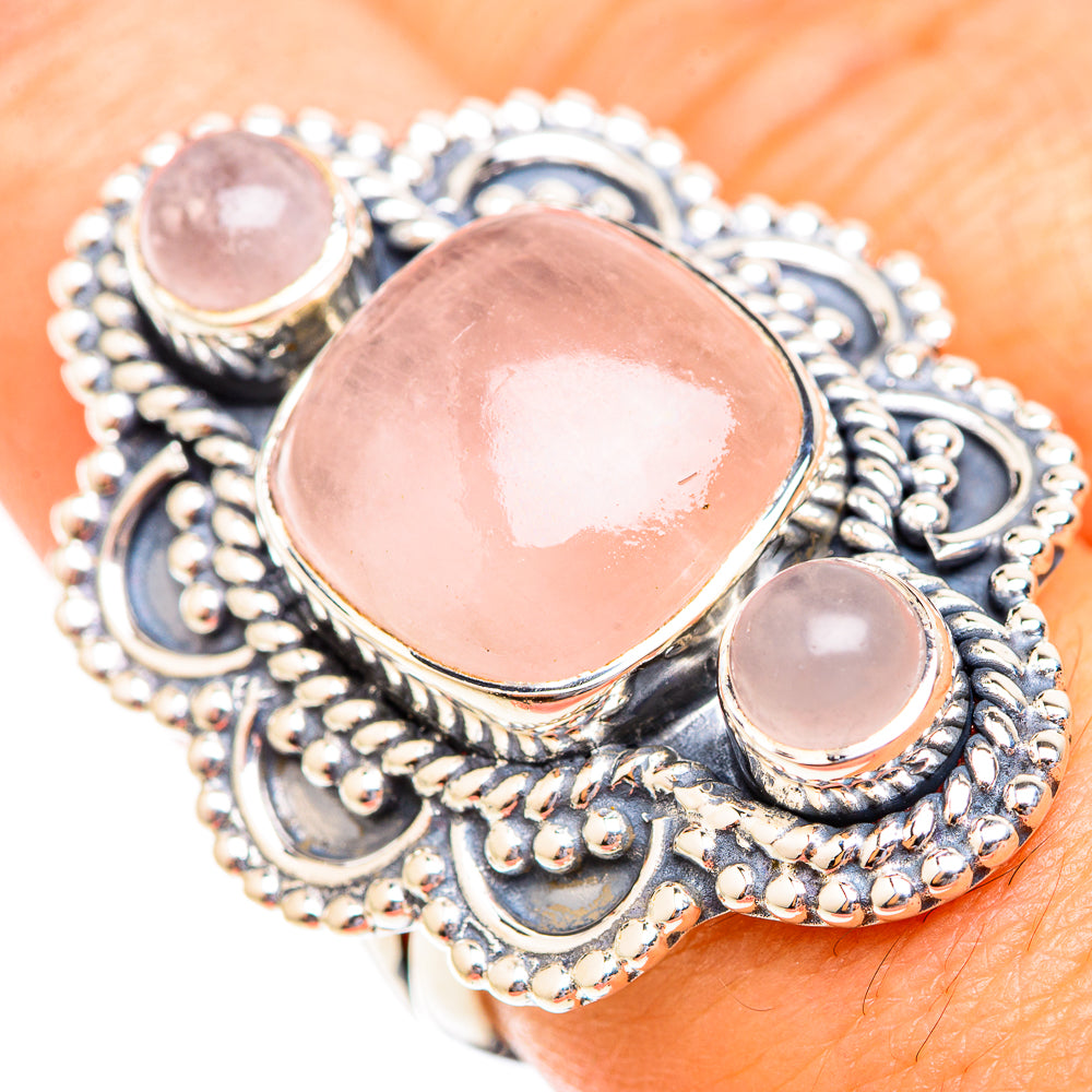 Rose Quartz Rings handcrafted by Anasilvercos - RING118869