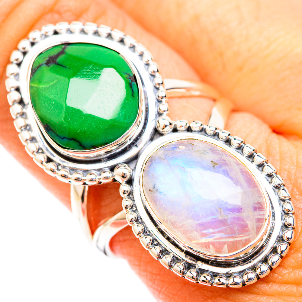 Rainbow Moonstone Rings handcrafted by Anasilvercos - RING118888