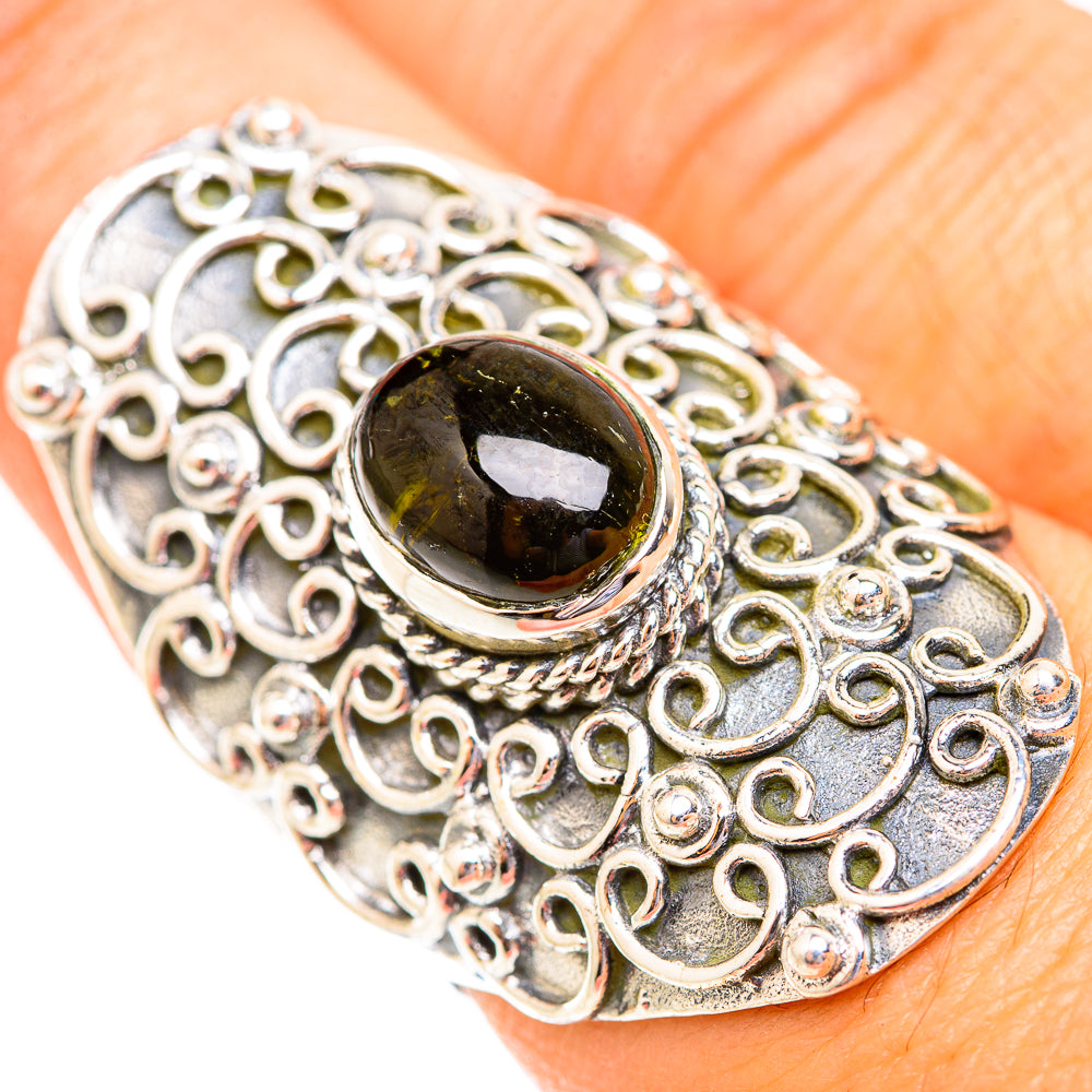 Green Tourmaline Rings handcrafted by Anasilvercos - RING118889