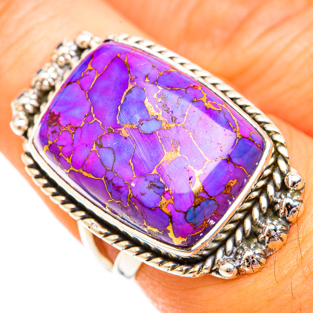 Purple Copper Composite Turquoise Rings handcrafted by Anasilvercos - RING118897