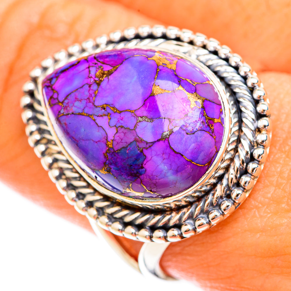 Purple Copper Composite Turquoise Rings handcrafted by Anasilvercos - RING118924
