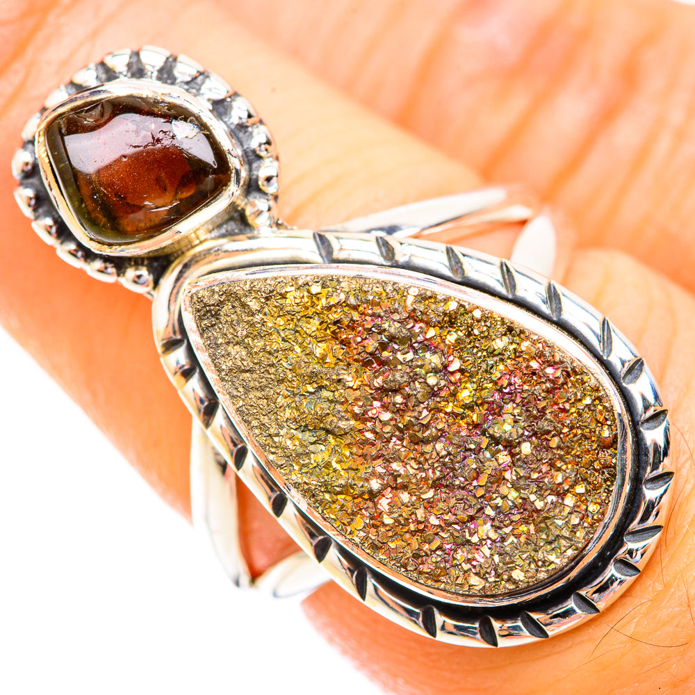 Spectro Pyrite Druzy Rings handcrafted by Anasilvercos - RING118925