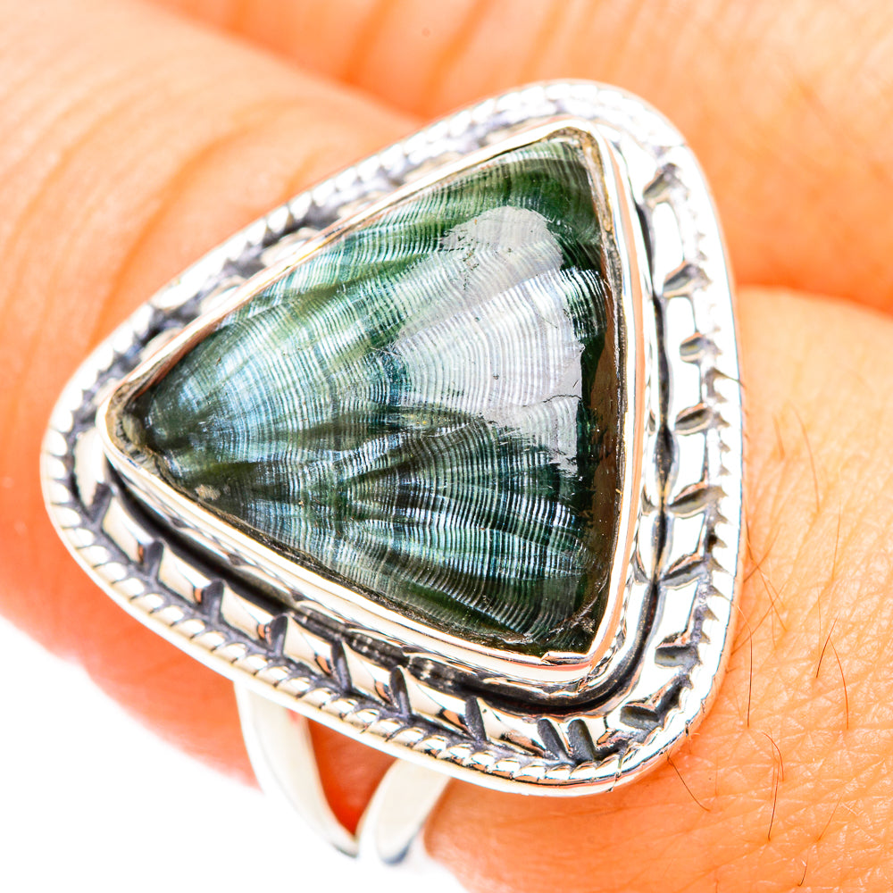 Seraphinite Rings handcrafted by Anasilvercos - RING118938