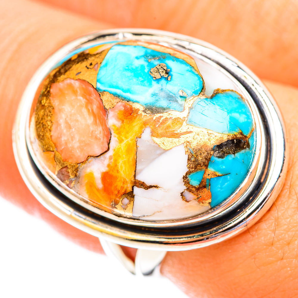Spiny Oyster Turquoise Rings handcrafted by Anasilvercos - RING118950