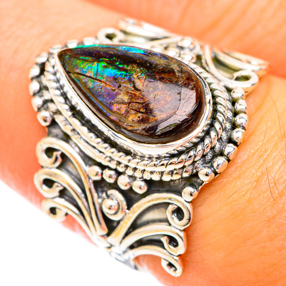 Ammolite Rings handcrafted by Anasilvercos - RING118951