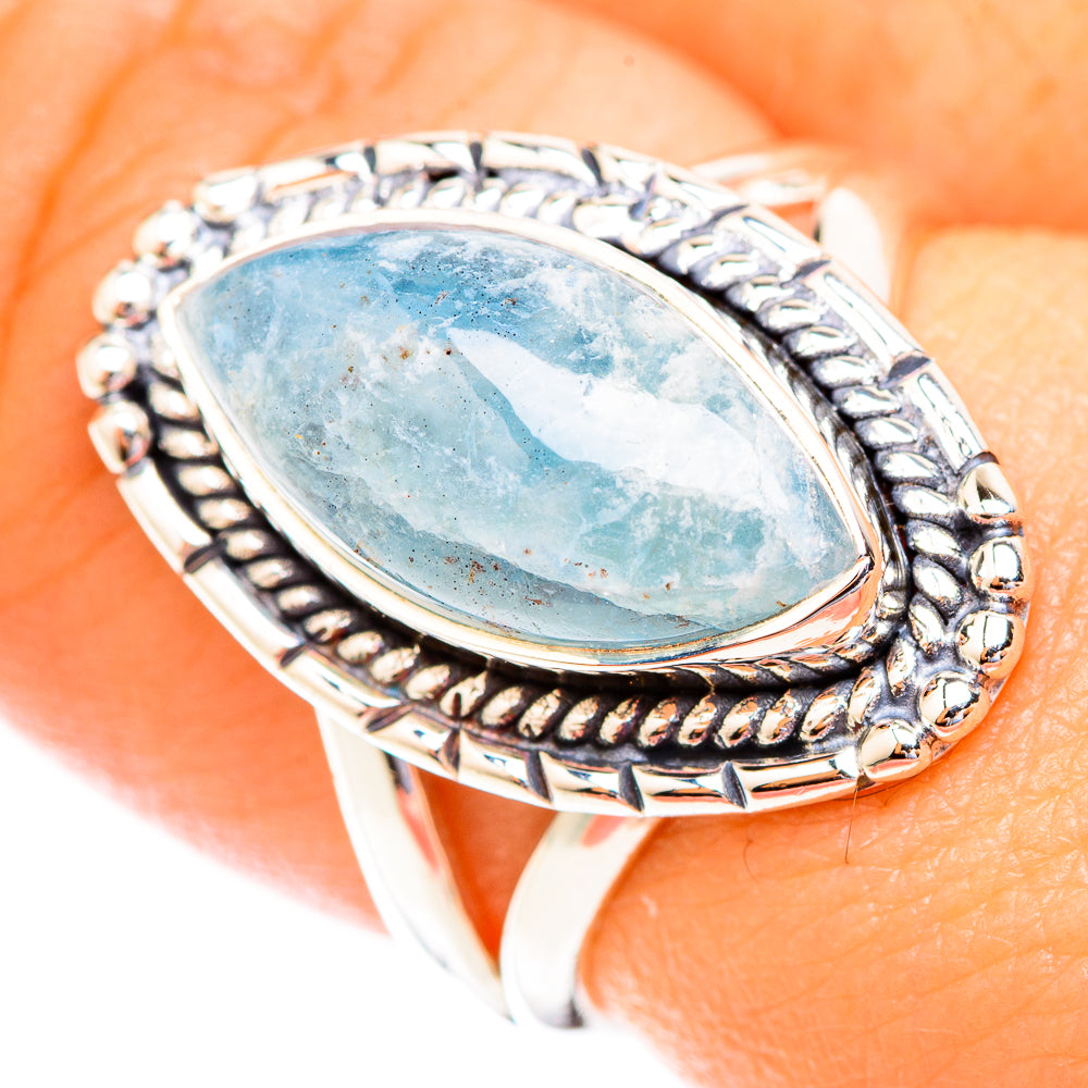 Aquamarine Rings handcrafted by Anasilvercos - RING118956