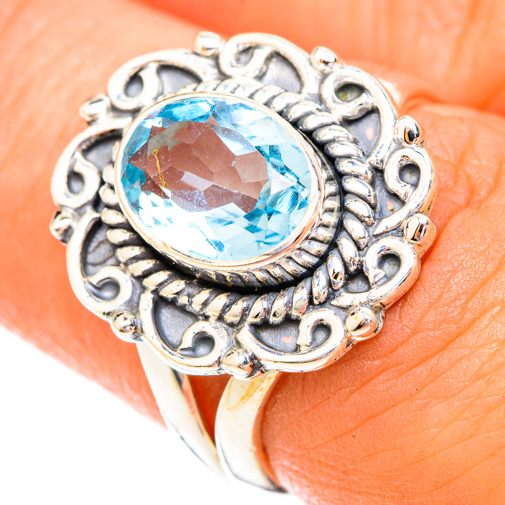 Blue Topaz Rings handcrafted by Anasilvercos - RING118957