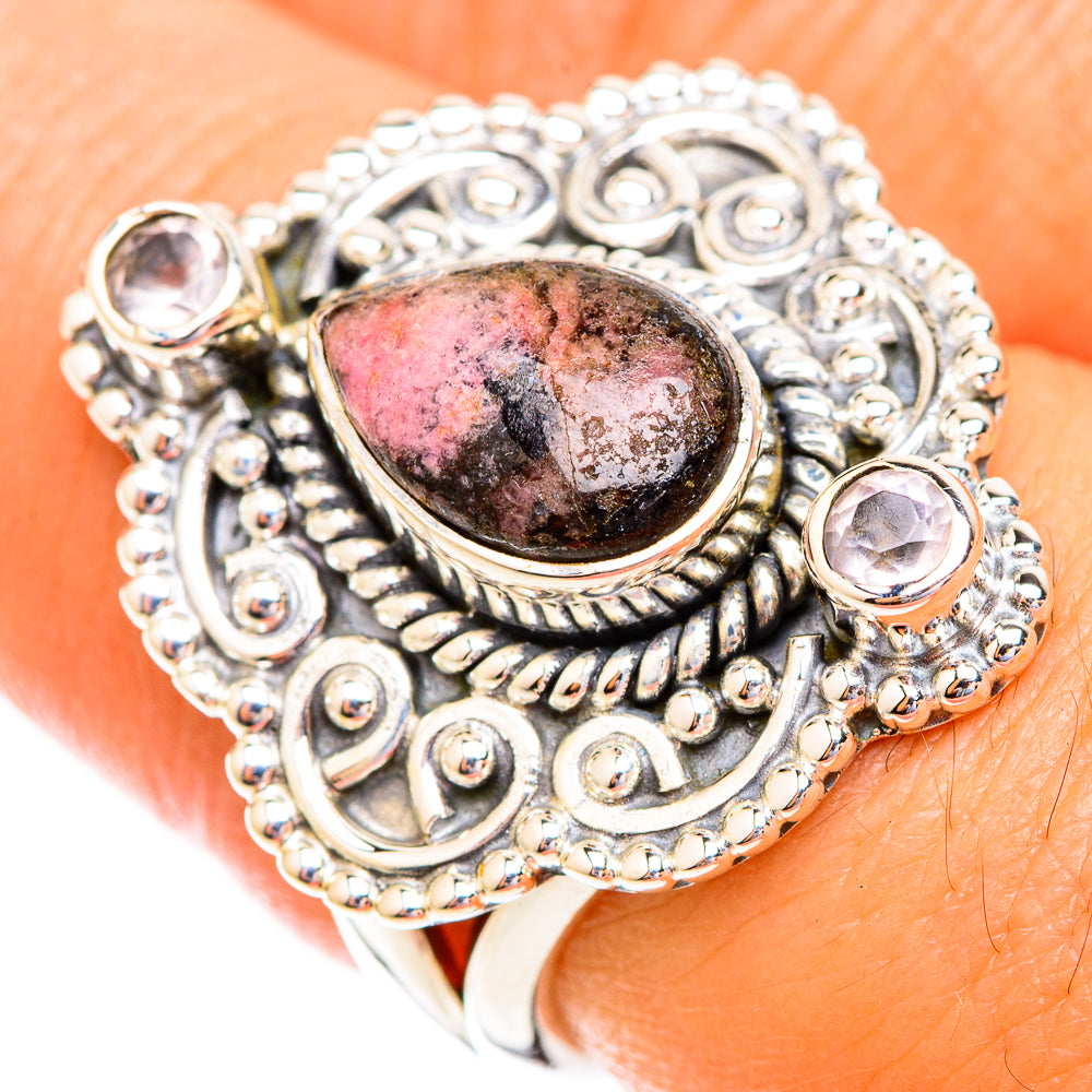 Rhodonite Rings handcrafted by Anasilvercos - RING118985