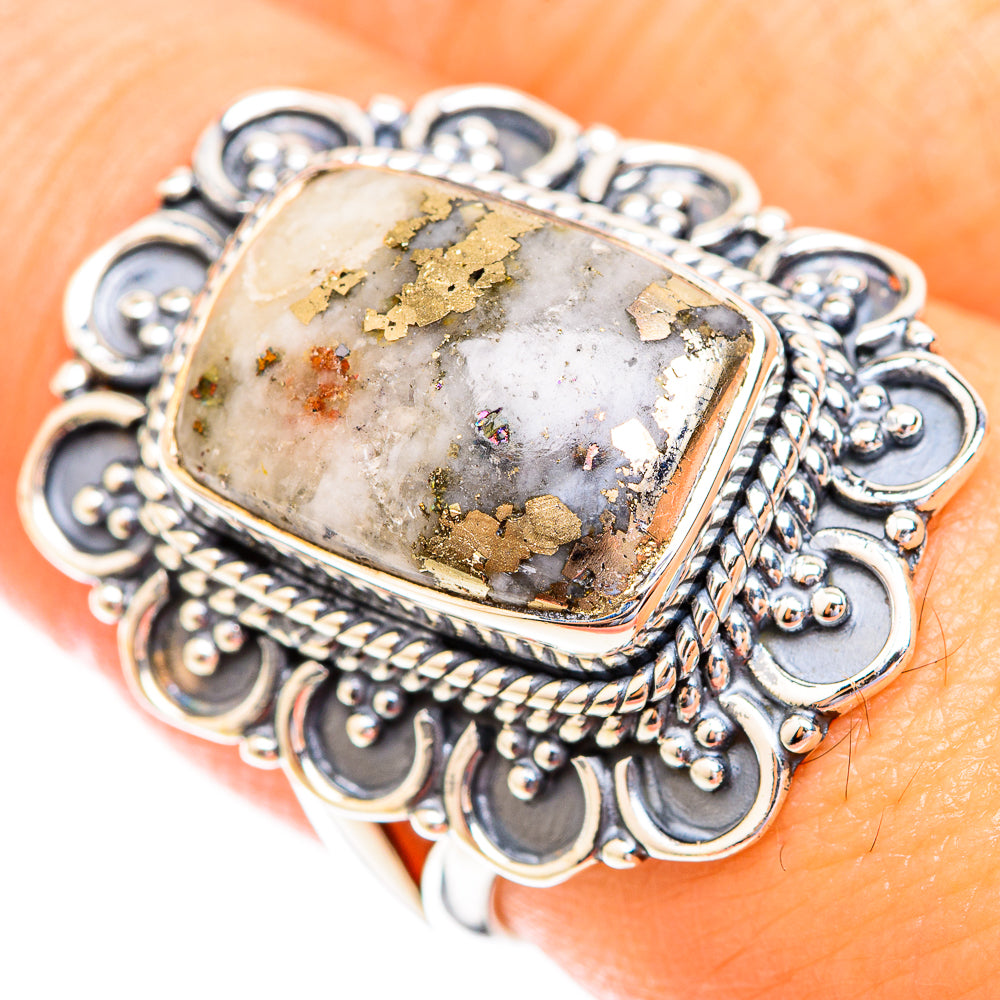 Pyrite Agate Rings handcrafted by Anasilvercos - RING118988