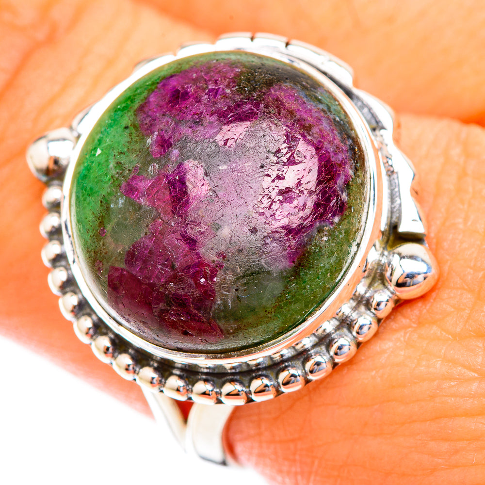 Ruby Zoisite Rings handcrafted by Anasilvercos - RING118998