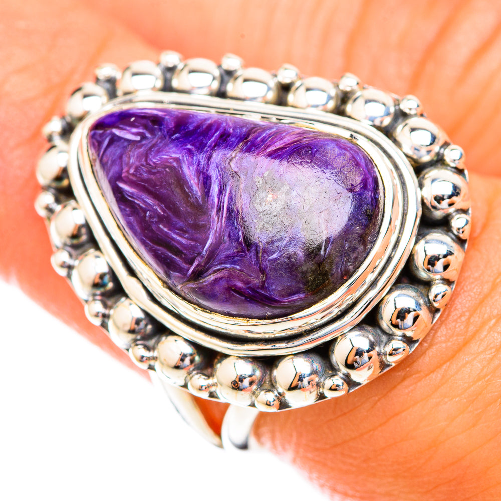 Charoite Rings handcrafted by Anasilvercos - RING119008