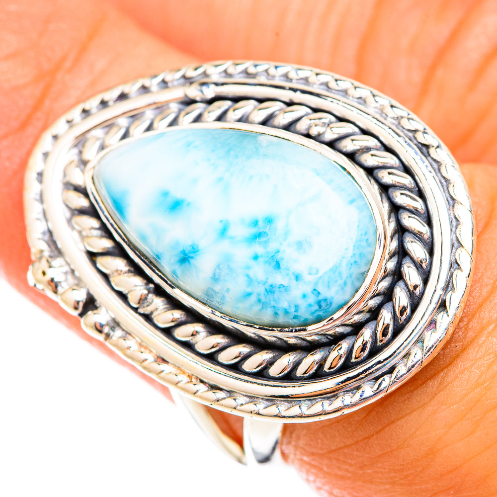 Larimar Rings handcrafted by Anasilvercos - RING119014