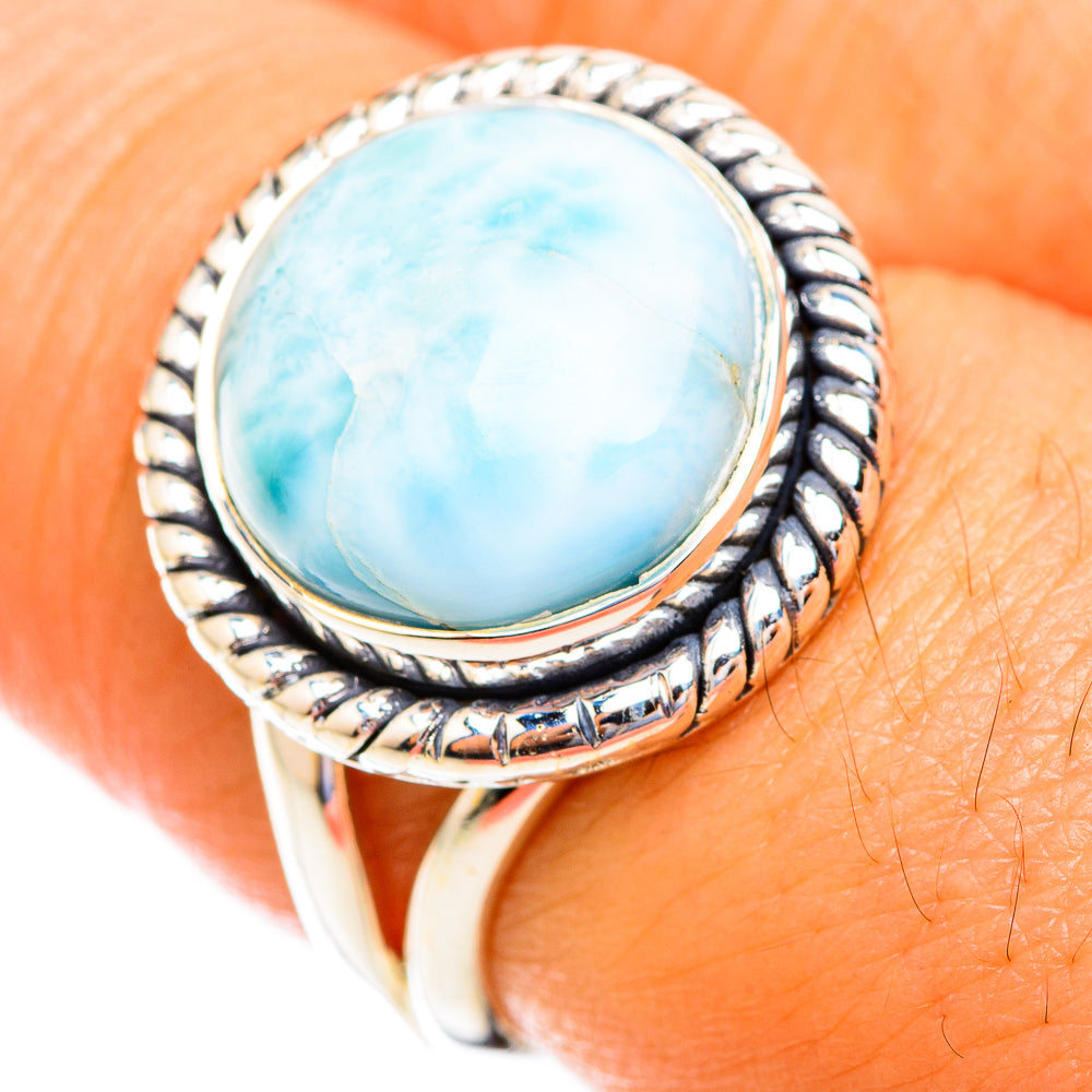 Larimar Rings handcrafted by Anasilvercos - RING119016