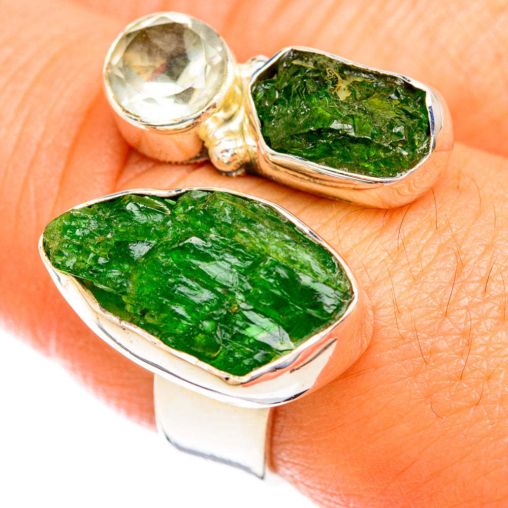 Chrome Diopside Rings handcrafted by Anasilvercos - RING119023