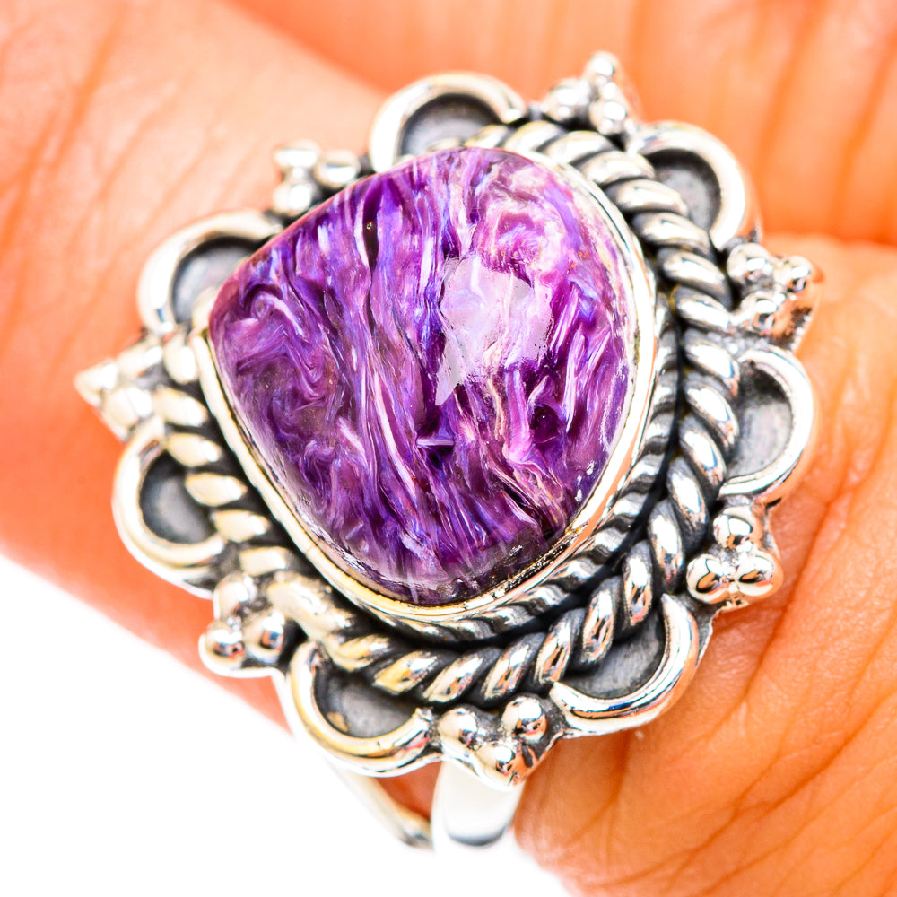 Charoite Rings handcrafted by Anasilvercos - RING119030