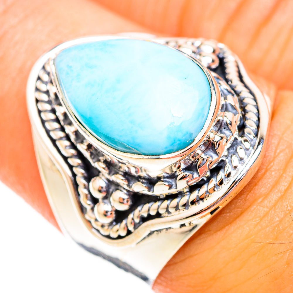 Larimar Rings handcrafted by Anasilvercos - RING119037