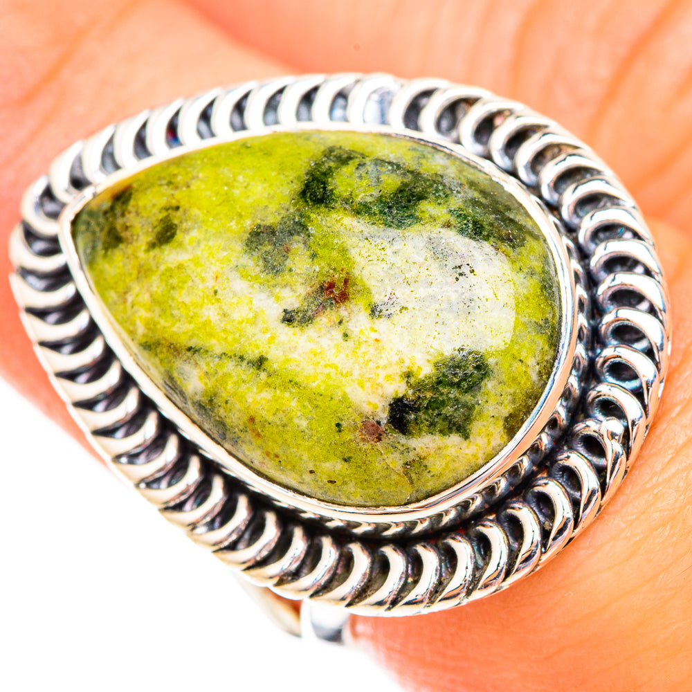Serpentine Stone Rings handcrafted by Anasilvercos - RING119039