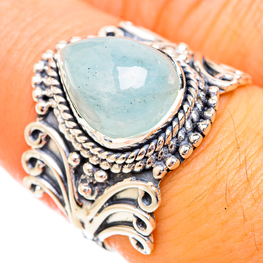 Aquamarine Rings handcrafted by Anasilvercos - RING119049