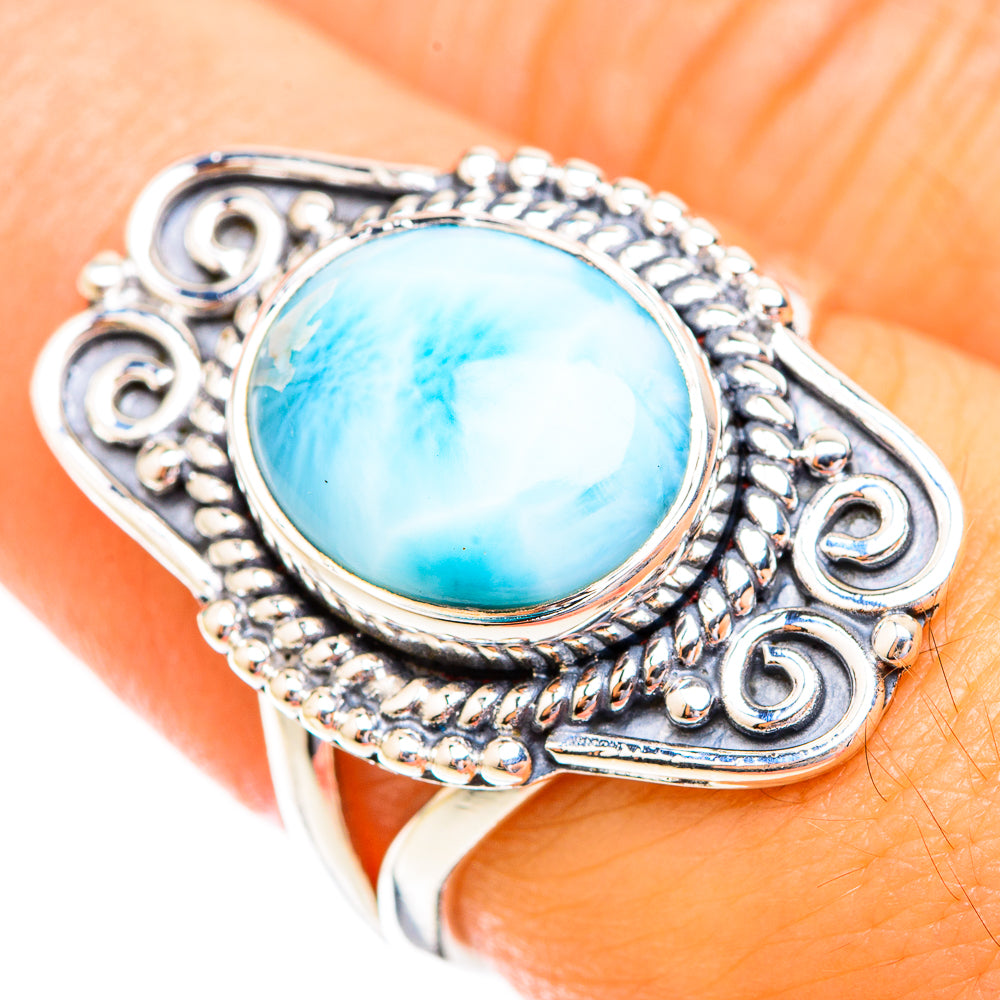 Larimar Rings handcrafted by Anasilvercos - RING119051