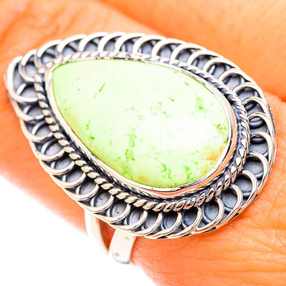 Lemon Chrysoprase Rings handcrafted by Anasilvercos - RING119057