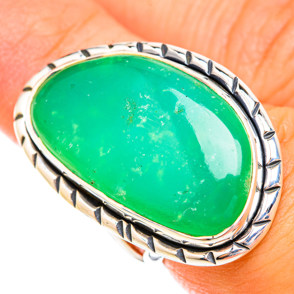 Chrysoprase Rings handcrafted by Anasilvercos - RING119059