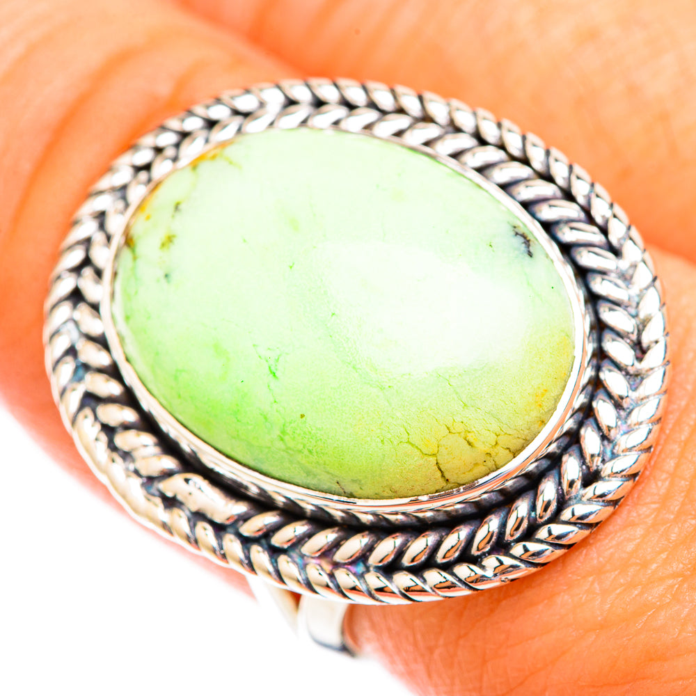 Lemon Chrysoprase Rings handcrafted by Anasilvercos - RING119092
