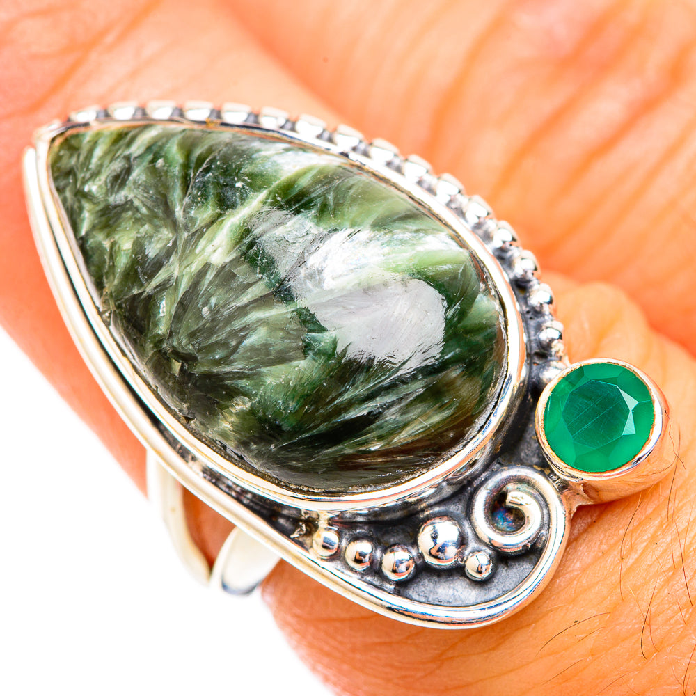 Seraphinite Rings handcrafted by Anasilvercos - RING119094