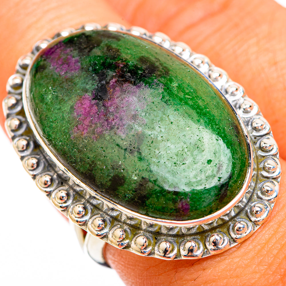 Ruby Zoisite Rings handcrafted by Anasilvercos - RING119096
