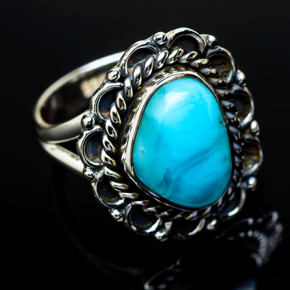 Larimar Rings handcrafted by Anasilvercos - RING11910