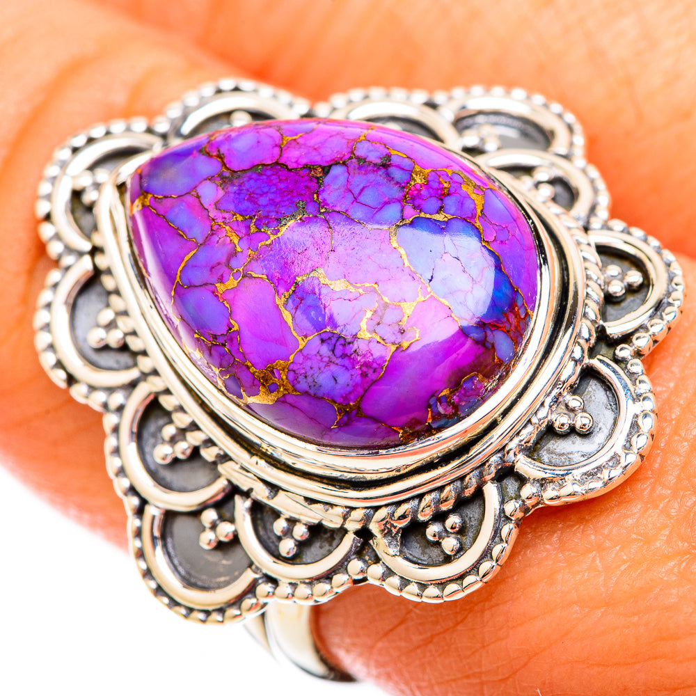 Purple Copper Composite Turquoise Rings handcrafted by Anasilvercos - RING119102