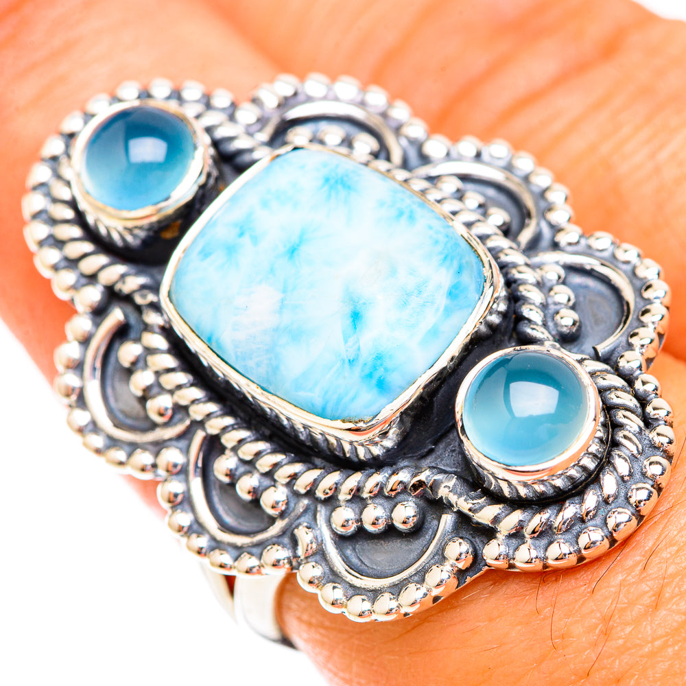 Larimar Rings handcrafted by Anasilvercos - RING119119