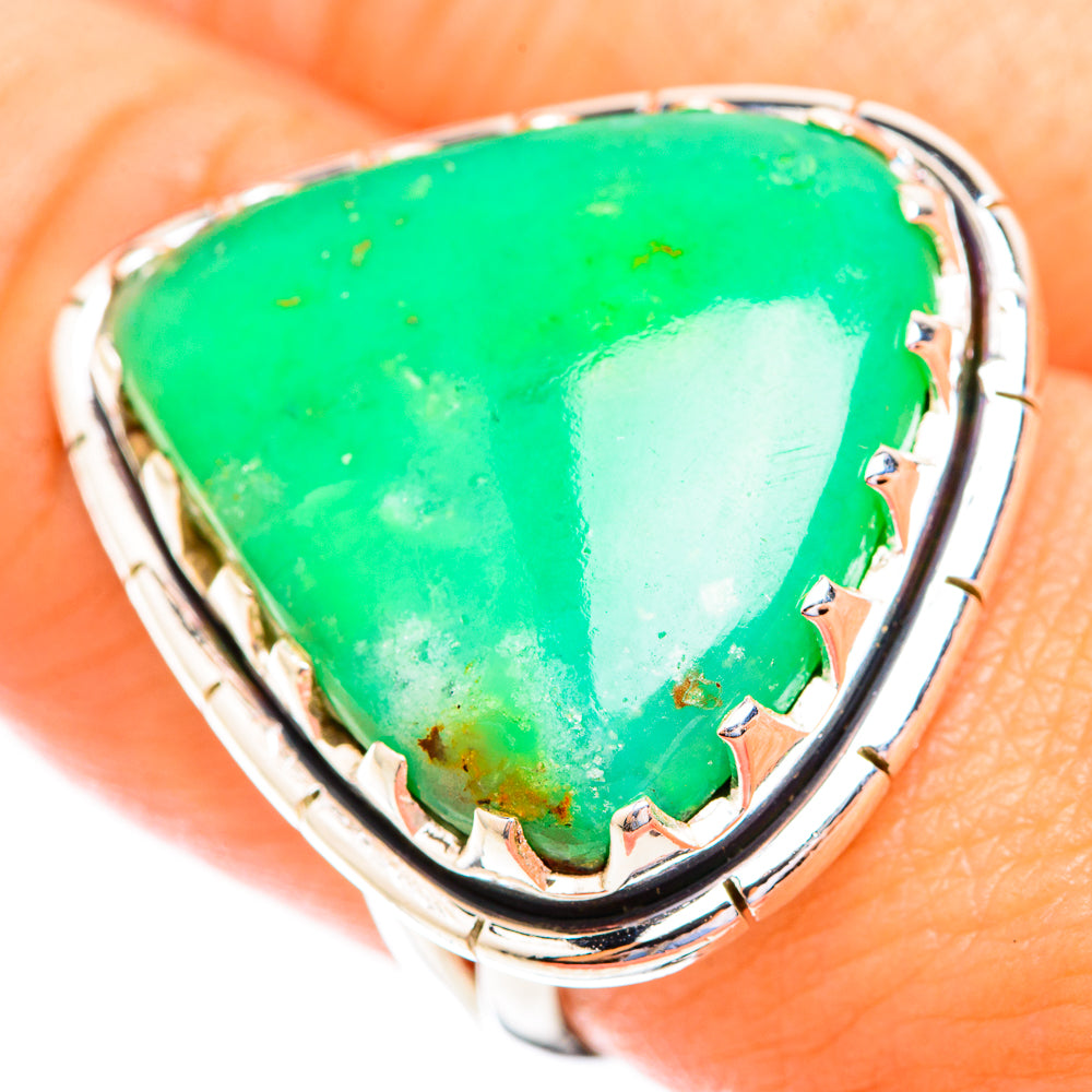 Chrysoprase Rings handcrafted by Anasilvercos - RING119127