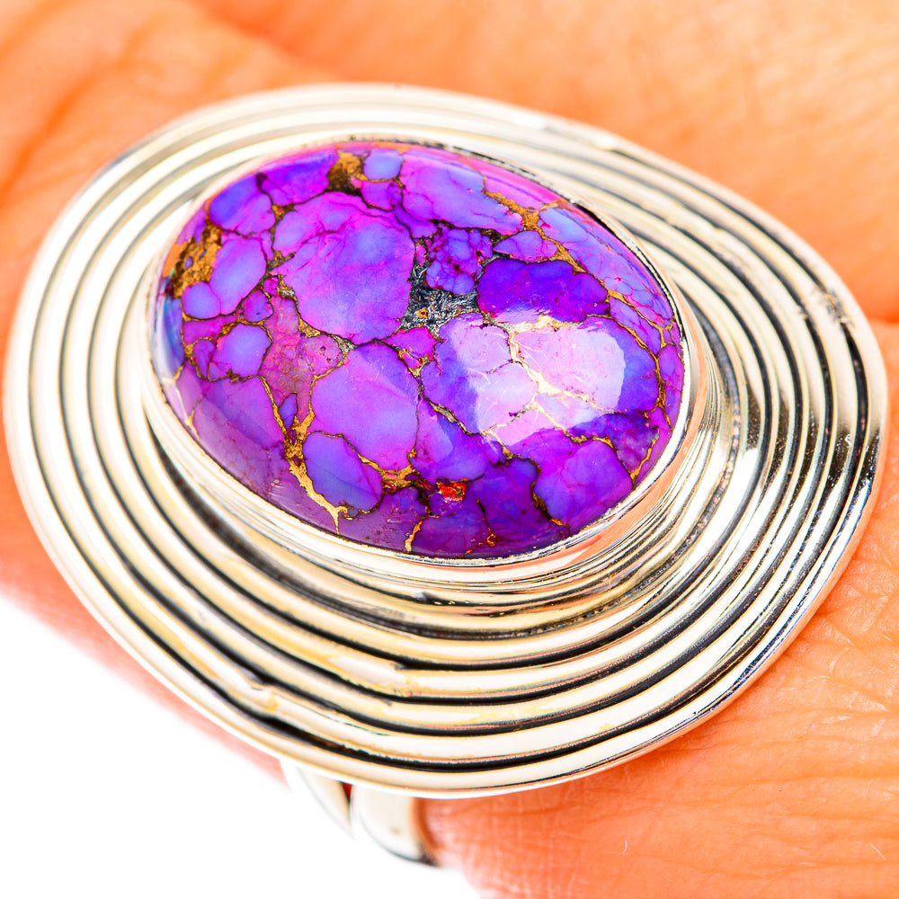 Purple Copper Composite Turquoise Rings handcrafted by Anasilvercos - RING119134