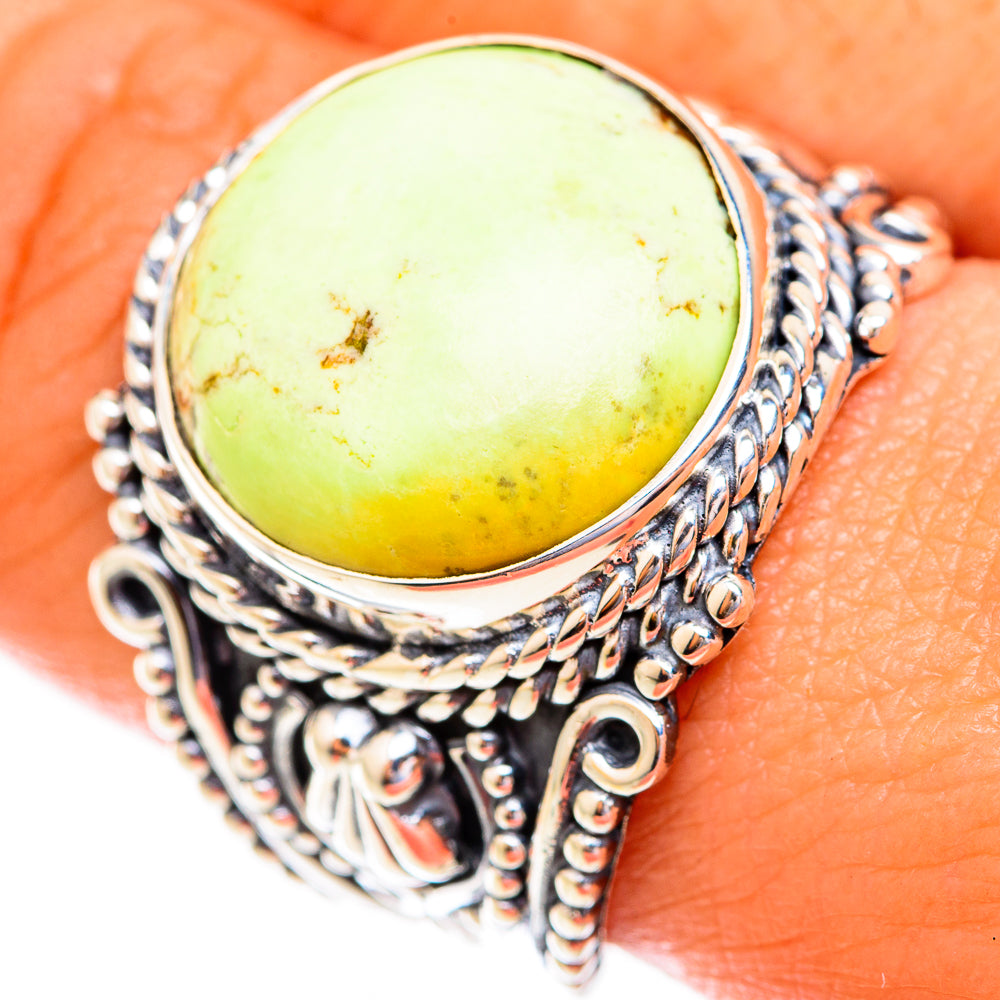 Lemon Chrysoprase Rings handcrafted by Anasilvercos - RING119145