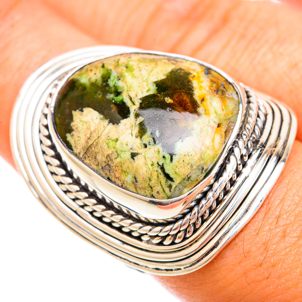 Australian Green Opal Rings handcrafted by Anasilvercos - RING119150
