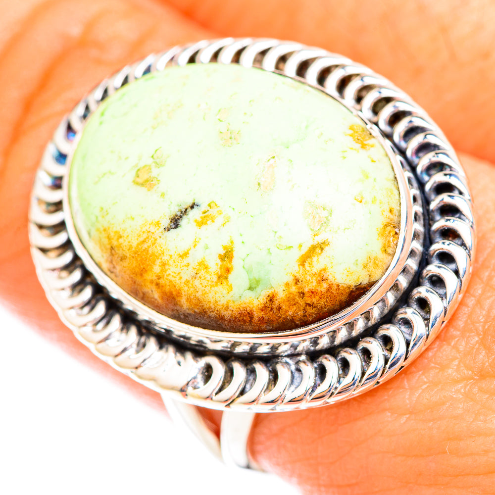 Lemon Chrysoprase Rings handcrafted by Anasilvercos - RING119153