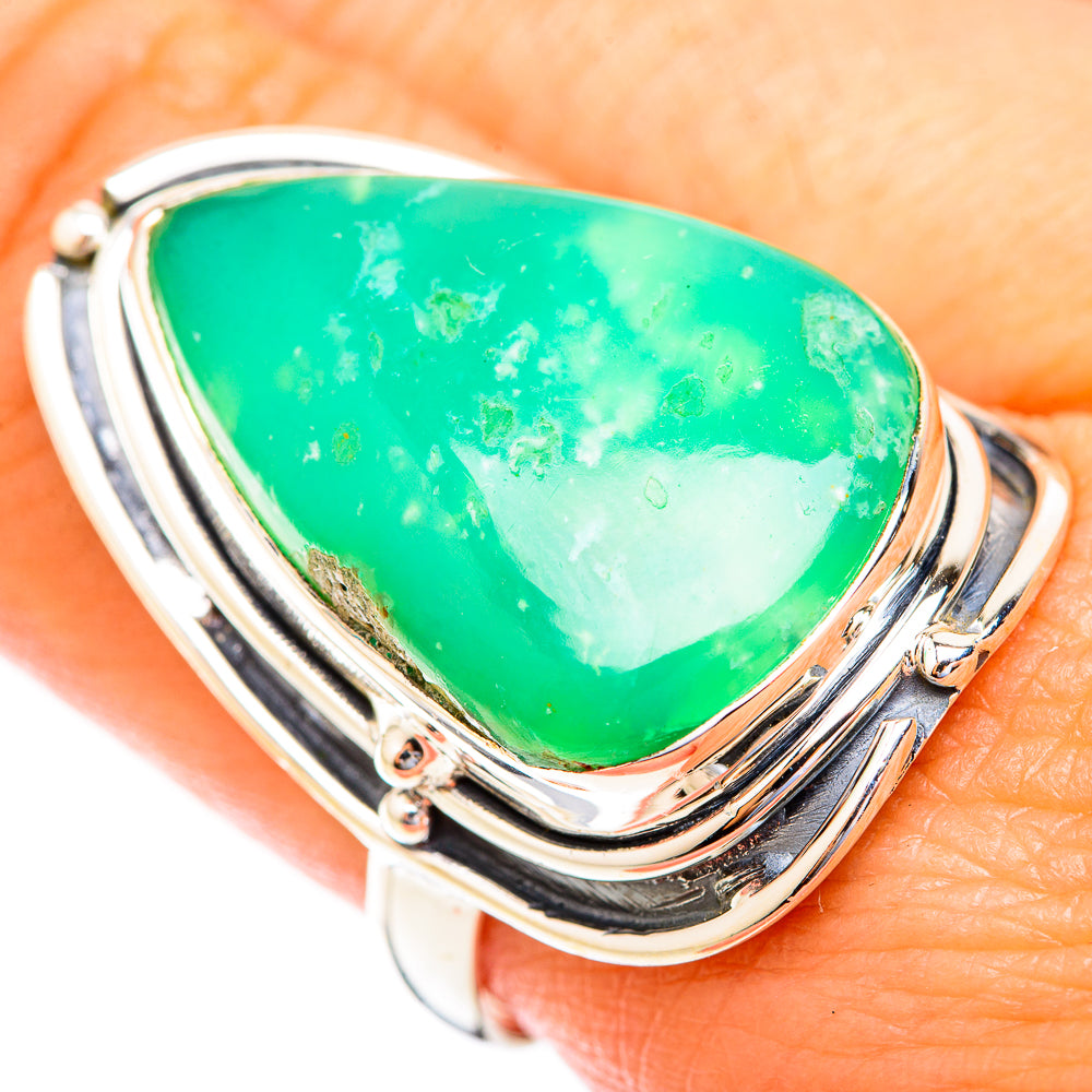 Chrysoprase Rings handcrafted by Anasilvercos - RING119155