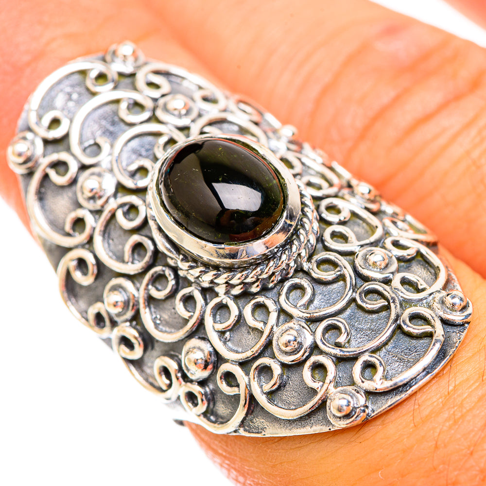 Green Tourmaline Rings handcrafted by Anasilvercos - RING119156