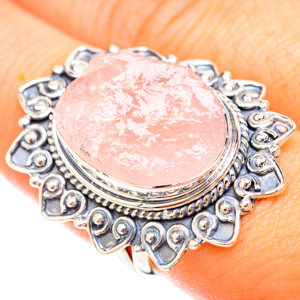 Rose Quartz Rings handcrafted by Anasilvercos - RING119160