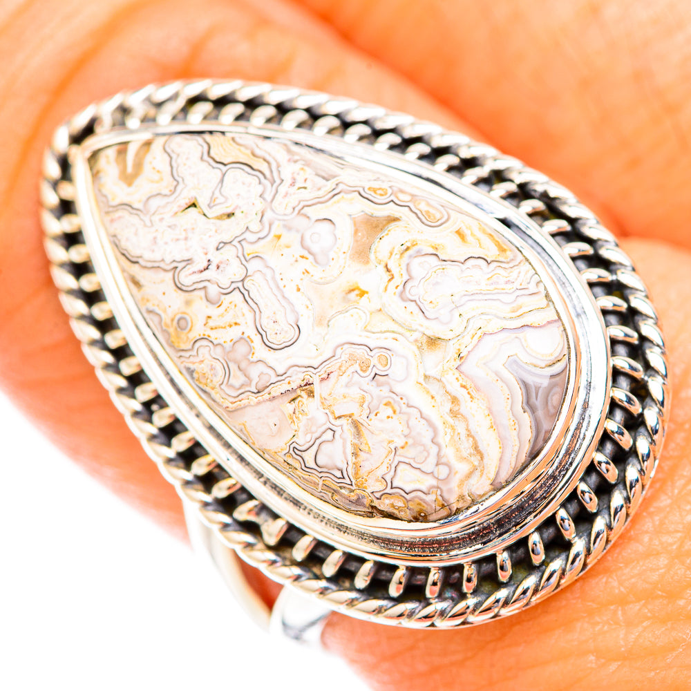 Laguna Lace Agate Rings handcrafted by Anasilvercos - RING119167