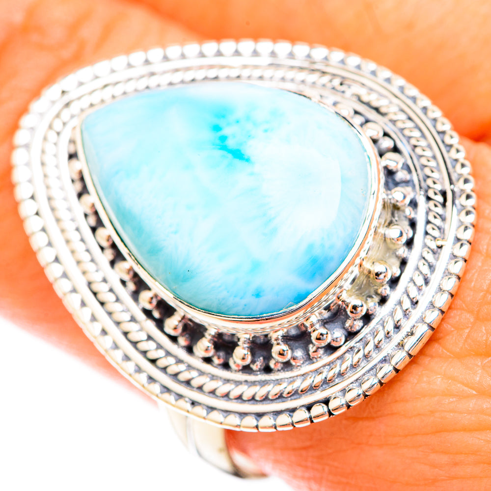 Larimar Rings handcrafted by Anasilvercos - RING119177