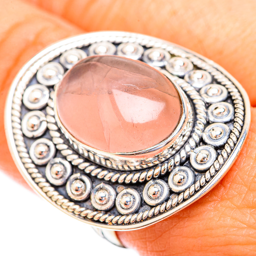 Rose Quartz Rings handcrafted by Anasilvercos - RING119185