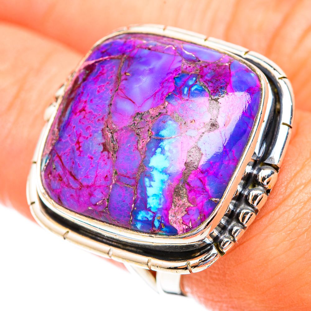 Purple Copper Composite Turquoise Rings handcrafted by Anasilvercos - RING119189