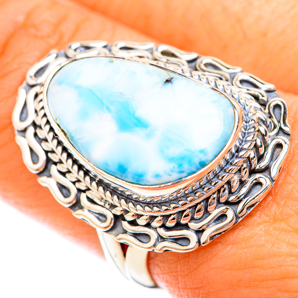 Larimar Rings handcrafted by Anasilvercos - RING119196