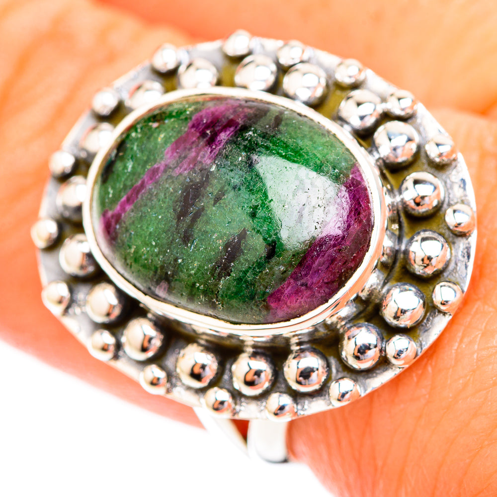 Ruby Zoisite Rings handcrafted by Anasilvercos - RING119219