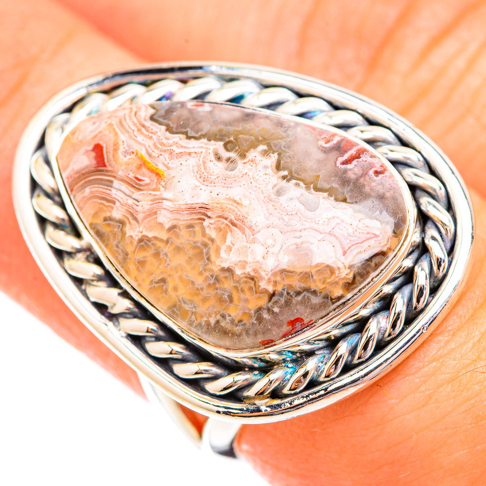 Laguna Lace Agate Rings handcrafted by Anasilvercos - RING119220