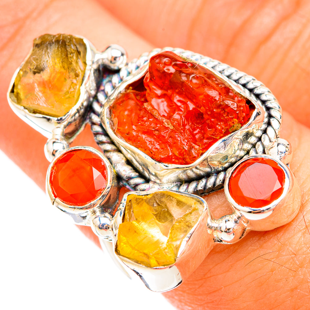 Carnelian, Citrine Rings handcrafted by Anasilvercos - RING119222