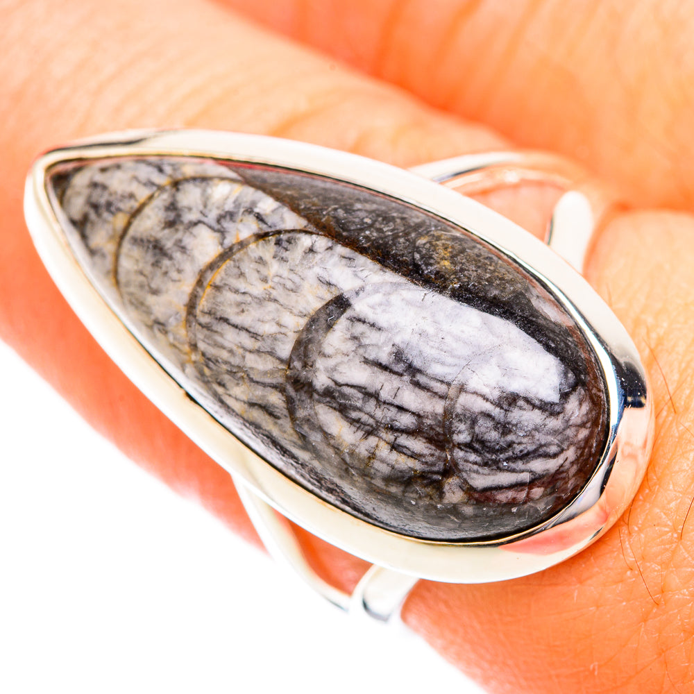 Orthoceras Fossil Rings handcrafted by Anasilvercos - RING119229