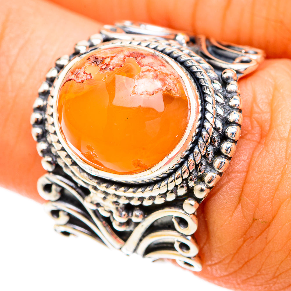 Mexican Fire Opal Rings handcrafted by Anasilvercos - RING119237