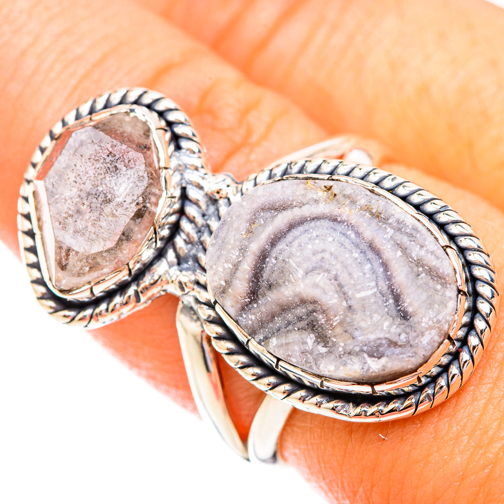 Desert Druzy, Herkimer Diamond Rings handcrafted by Anasilvercos - RING119239